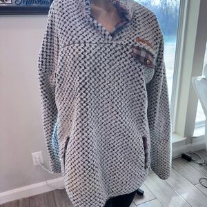 Women's White and Black Sweater